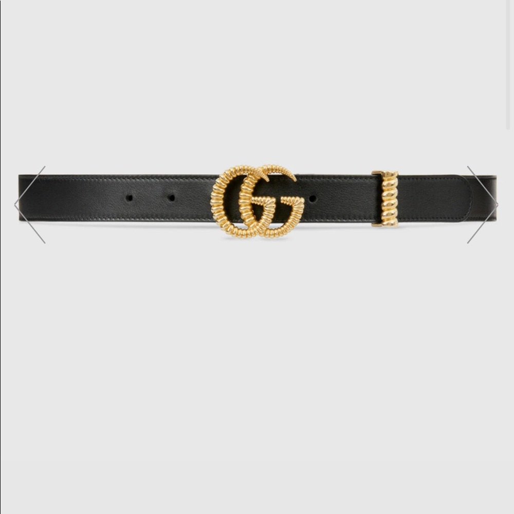 Gucci leather belt with torchon Double G buckle